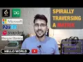 Spirally traversing a matrix GeeksforGeeks Competitive Programming for Beginners Hello World