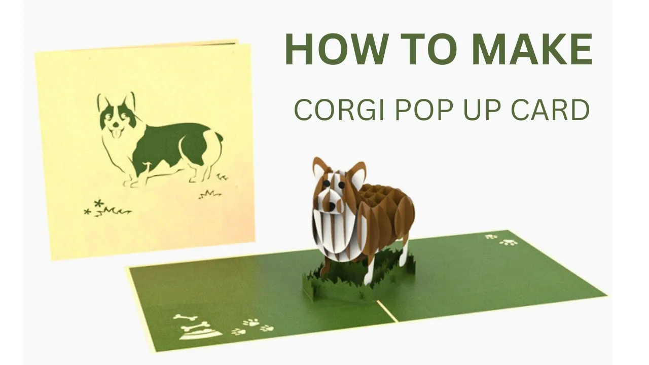 Corgi Pop-Up Card SVG Template - DIY Fun for Dog Lovers