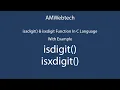 isdigit in c isxdigit in c isdigit and isxdigit function in c isdigit isxdigit LEC