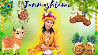 Smiti Ki Krishna Look🤗👀Matka Fod❤️Happy Janmashtami￼