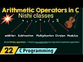 Arithmetic Operators in C programming in hindi Binary operator - arithmetic operator in c language