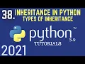 Python 3 9 Tutorials Inheritance In Python Types Of Inheritance Single Multi level Multiple
