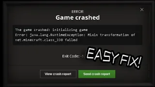 How to fix Game Crashed Error Code - 1 Minecraft Launcher 1 21