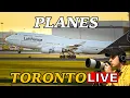 LIVE HEAVY PLANES and SUNSET at Toronto Airport YYZ B747 A350 777 and more