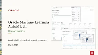 Demo Oracle Machine Learning AutoML User Interface