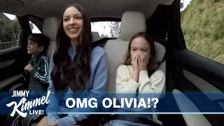 olivia rodrigo surprises jimmy kimmel s kids on the drive to school