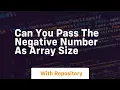 Can you pass the negative number as array size