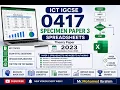 ICT IGCSE 0417 specimen paper 3 Task 3 Spreadsheets