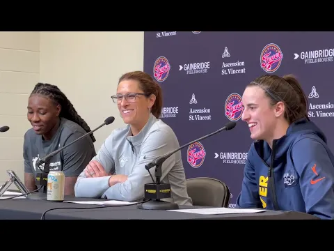 Video Thumbnail: Stephanie White, Caitlin Clark, Natasha Howard on Fever win, officiating, advancing to Cup final