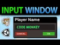 Simple Text Input Field Window in Unity Submit Score Name