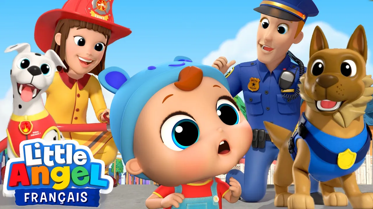 J'apprends les métiers - pompier ou policier - comptines pour Bébé - Little Angel Français