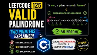 LeetCode 125 Valid Palindrome Two Pointers Explained Optimal C Solution