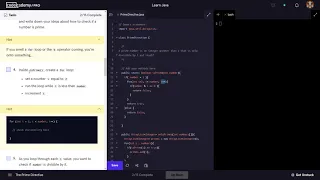 Learn Java - 6 3 Java Loops PrimeDirective Exercise Codecademy Walkthrough
