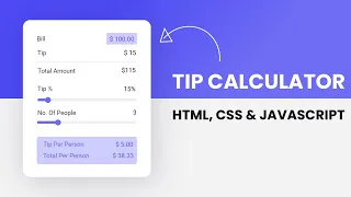 Tip Calculator HTML CSS Javascript With Source Code
