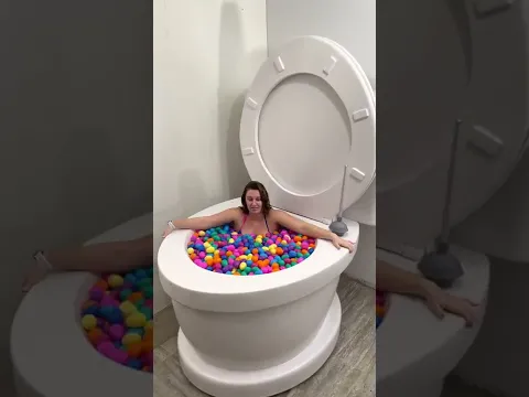 Download MP3 Going UNDER in Worlds LARGEST Toilet SURPRISE Egg POOL #shorts