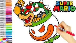 Super Mario Bowser Coloring Book - How to color Mario Gaming characters