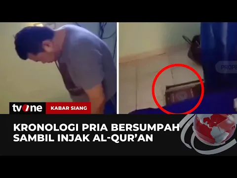 Video Seorang Pria Bersumpah sambil Menginjak Al-Qur'an