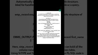 Basics Understanding TYPE and ROWTYPE in RDBMS