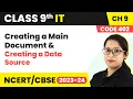 Creating a Main Document Creating a Data Source Class 9 Information Technology Ch 9 Code 402