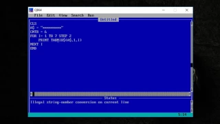 Episode 23 Displaying Asterick pattern with tab in QBASIC
