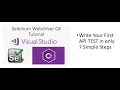 Selenium Web Driver C - First API Test Using REST SHARP