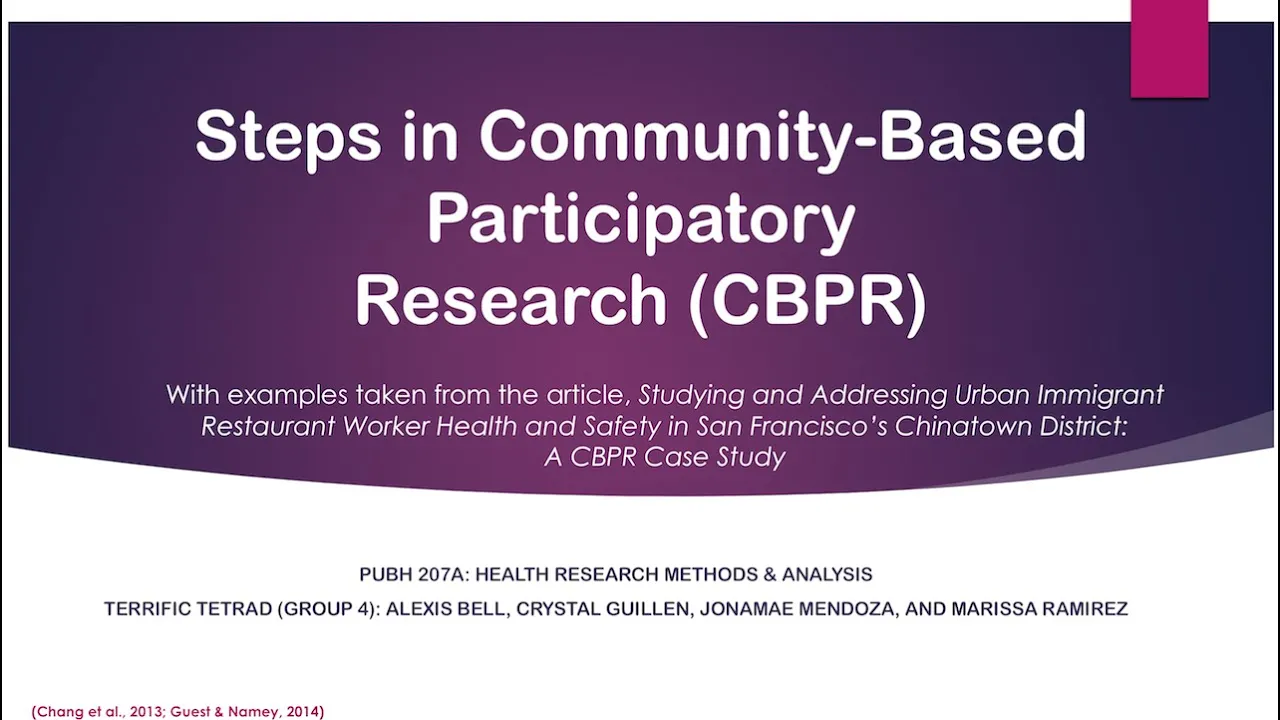 Steps in Community-Based Participatory Research (CBPR)