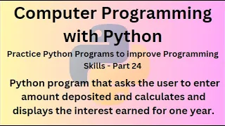 Python Programming Language Course - Practice Python Programs to improve Programming Skills-Part 24