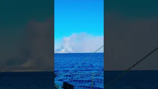 Out of control fire 1 hour after leaving the Corinth canal #oceansailing #boat #fire #civildefence