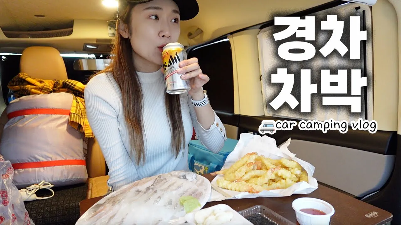 나 혼자 차박 | 경차 레이 타고 스텔스차박 | 궁평항 차박 vlog | car camping vlog 🍏 サムネイル