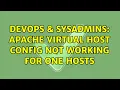 DevOps SysAdmins Apache virtual host config not working for one hosts