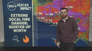 Santa Ana winds return extreme fire danger to SoCal; Gusty but quieter across Northern California