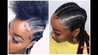 HOW TO FOUR EASY AND SIMPLE BRAIDS ON NATURAL STRETCHED HAIR NO HEAT TRENDING STYLE