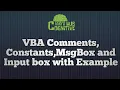VBA Comments Constants MsgBox and InputBox I VBA I Excel Programming I Excel Macros
