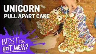 Rainbow Unicorn Pull-Apart Cake Best or Hot Mess
