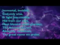 Immortal, Invisible, God Only Wise (Tune: St Denio - 4vv) [with lyrics for congregations]