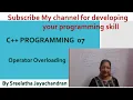 C Programming Operator overloading Sreelatha Jayachandran Malayalam OOPs programming