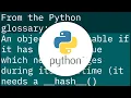 What does hashable mean in Python