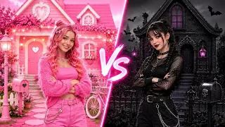 🩷🖤 وردي ضد أسود! تحدي تغيير الغرفة بأفكار ديكور مذهلة | 123 GO!