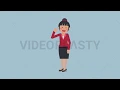 Asian Corporate Woman Waving Her Hand Animation MOV GIF