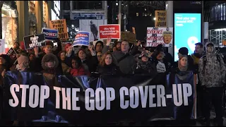 stop the gop cover up hundreds protest trumps acquittal w arrests nyc trumpisguilty 2 5 20