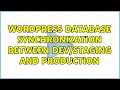 Wordpress Database synchronization between and production 4 Solutions