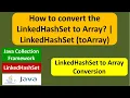 How to convert the LinkedHashSet to Array LinkedHashSet toArray Java Collection Framework