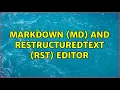 Ubuntu Markdown md and reStructuredText rst editor