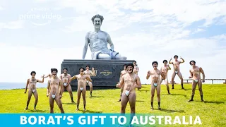 Borat at Bondi Beach 2020 A Gift from Borat Borat Subsequent Moviefilm Amazon Originals