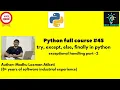 Python full course try except finally and else blocks in python