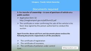 Telangana Transfer Vehicle Ownership 