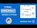MM Understanding the Python String isdecimal Method