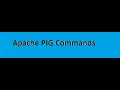 Execution of PIG commands