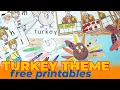 TURKEY THEME Math Literacy FREE PRINTABLES