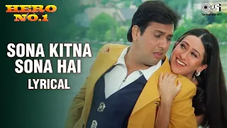 sona kitna sona hai lyrical hero no 1 govinda karisma udit narayan poornima 90s hits